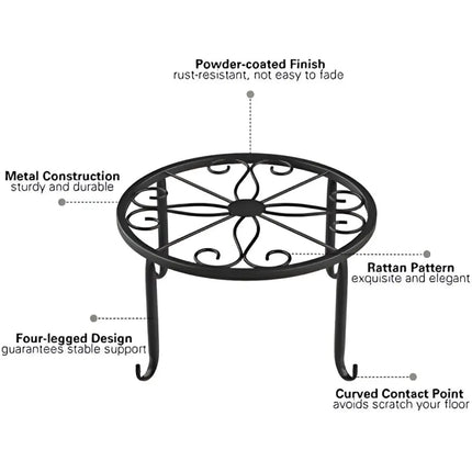 Floor Flower Pot Rack – Non-Slip Wrought Iron