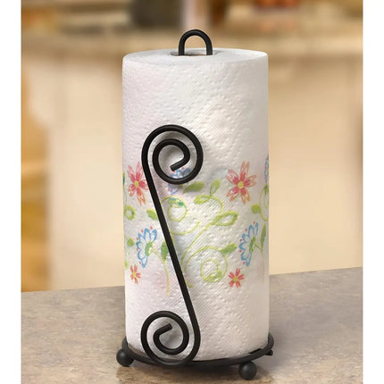 Scroll Design Metal Paper Towel Holder