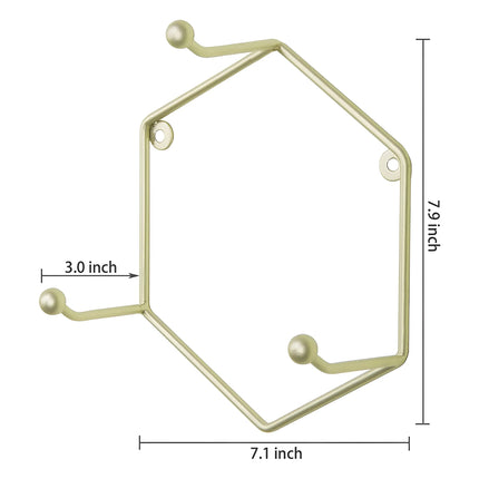 Modern HexaHooks™ – Wall Mounted  (GOLD, Set of 3)