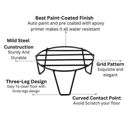 Iron Metal Plant Holder – Round Flower Pot