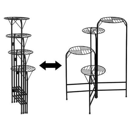 4-Tier Metal Plant Stand – 24 Inch Round Galvanised Iron