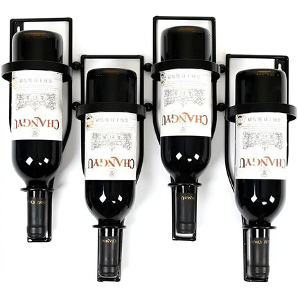 Black Wrought Iron Wine Rack – Wall-Mounted & Tabletop
