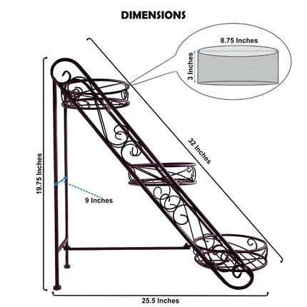 3-Step Metal Plant Stand