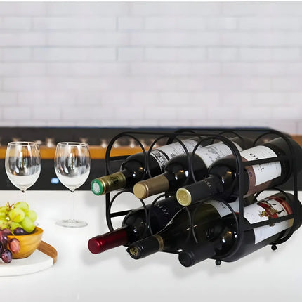 6-Bottle Wrought Iron Tabletop Wine Rack – Stylish,