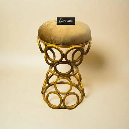 Golden Circular Iron Stool
