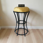 Classic Mustard Yellow Curved Frame Vanity Stool