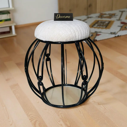 Modern Round Iron Accent Stool