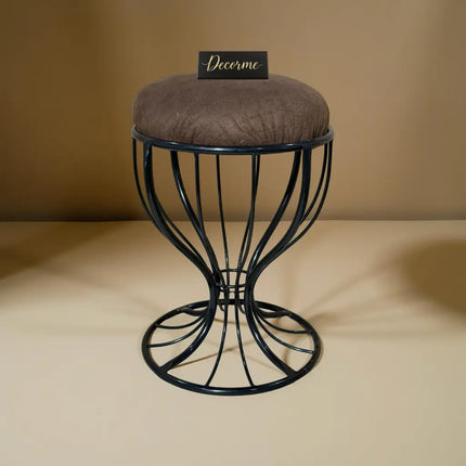 Elegant Curved Iron Stool