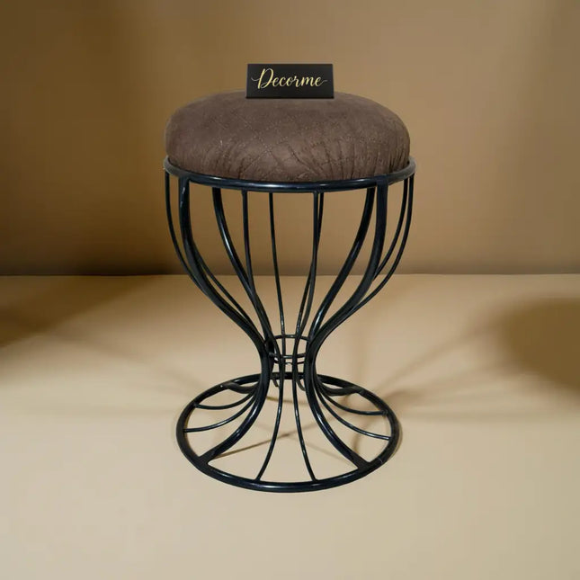 Elegant Curved Iron Stool
