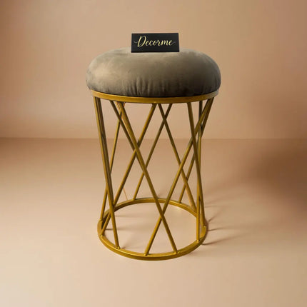 Modern Crisscross Iron Stool (Golden)
