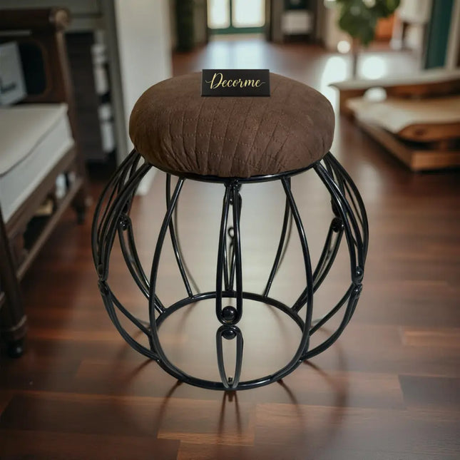 Modern Round Iron Accent Stool