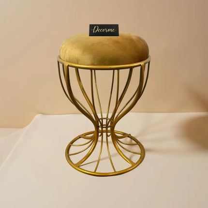 Elegant Curved Iron Stool golden