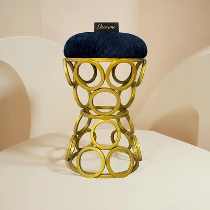 Golden Circular Iron Stool