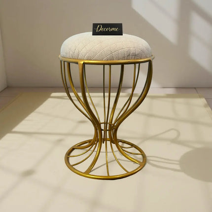 Elegant Curved Iron Stool golden