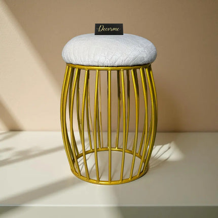 Contemporary Vertical Rod Iron Stool (Golden)