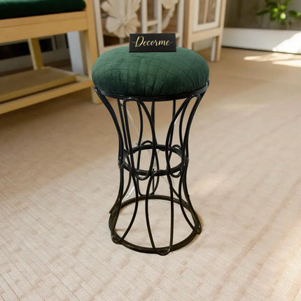 Modern Hourglass Iron Frame Stool