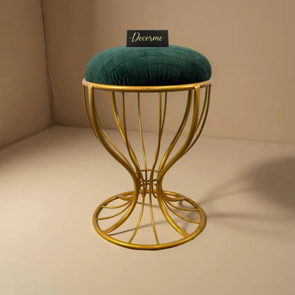 Elegant Curved Iron Stool golden