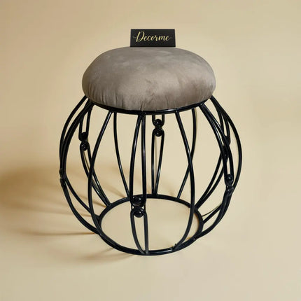 Modern Round Iron Accent Stool