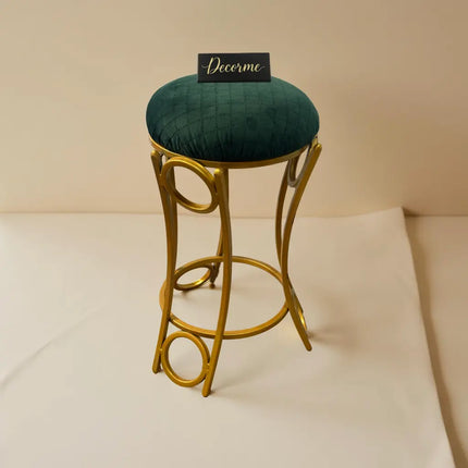 Golden Curved Ring Vanity Stool