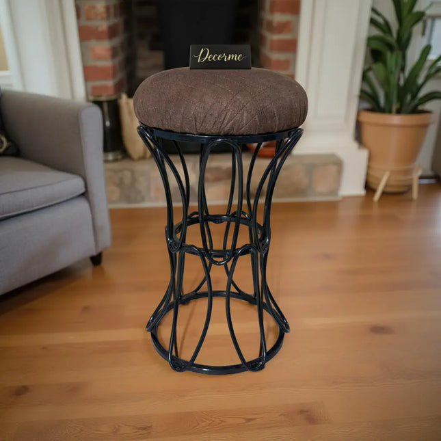 Modern Hourglass Iron Frame Stool
