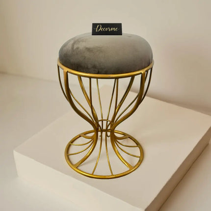 Elegant Curved Iron Stool golden