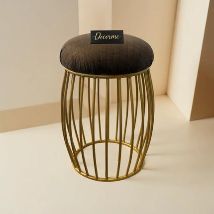 Contemporary Vertical Rod Iron Stool (Golden)