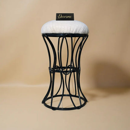 Modern Hourglass Iron Frame Stool
