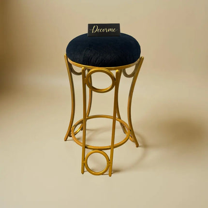 Golden Curved Ring Vanity Stool