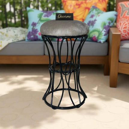 Modern Hourglass Iron Frame Stool