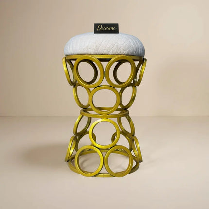 Golden Circular Iron Stool