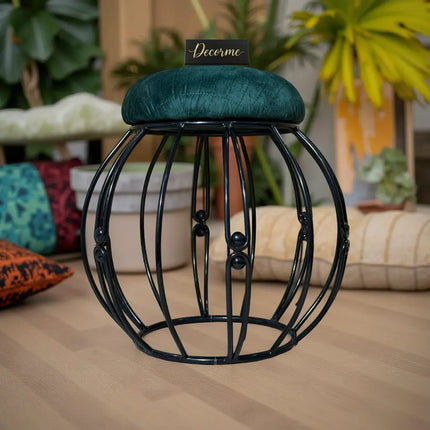 Modern Round Iron Accent Stool