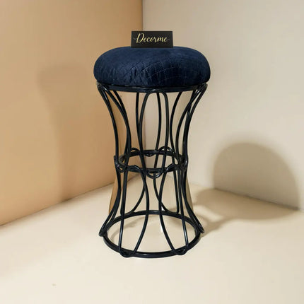 Modern Hourglass Iron Frame Stool