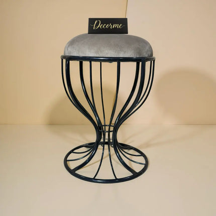 Elegant Curved Iron Stool