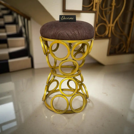 Golden Circular Iron Stool