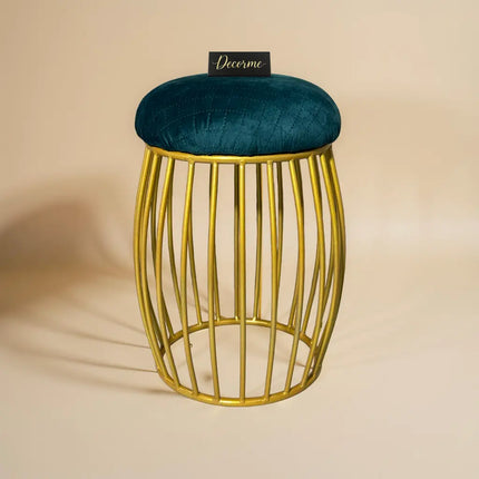 Contemporary Vertical Rod Iron Stool (Golden)