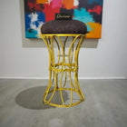 Golden Modern Hourglass Iron Frame Stool