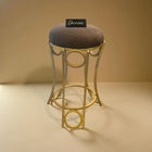Golden Curved Ring Vanity Stool