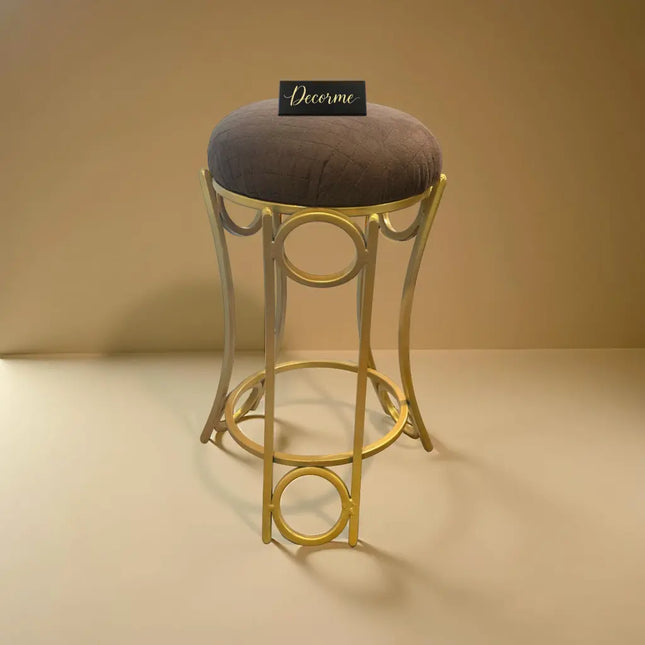 Golden Curved Ring Vanity Stool