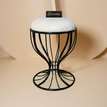 Elegant Curved Iron Stool