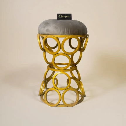 Golden Circular Iron Stool