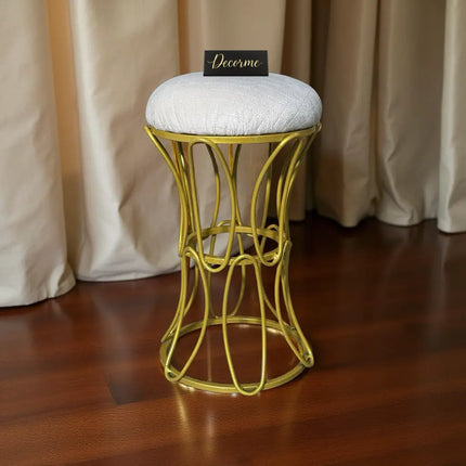 Golden Modern Hourglass Iron Frame Stool