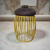 Contemporary Vertical Rod Iron Stool (Golden)