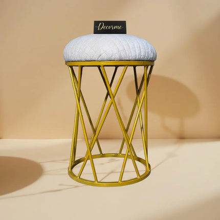 Modern Crisscross Iron Stool (Golden)