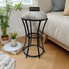 Classic Stone Brown Curved Frame Vanity Stool