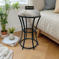 Classic Stone Brown Curved Frame Vanity Stool