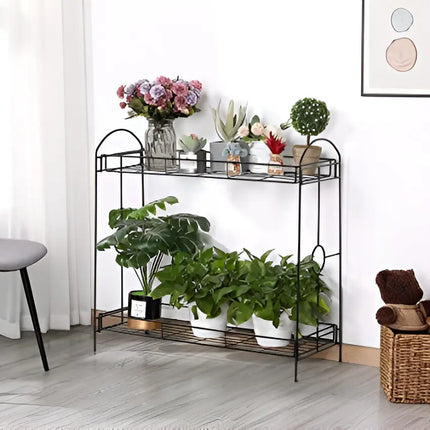 2-Tier Metal Plant Stand – Indoor & Outdoor Flower Pot
