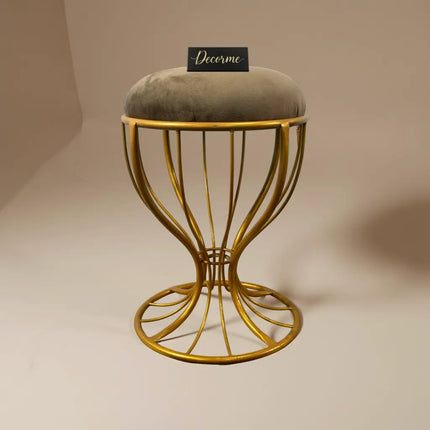 Elegant Curved Iron Stool golden