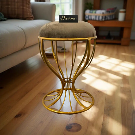 Elegant Curved Iron Stool golden