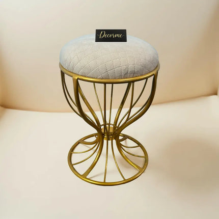 Elegant Curved Iron Stool golden