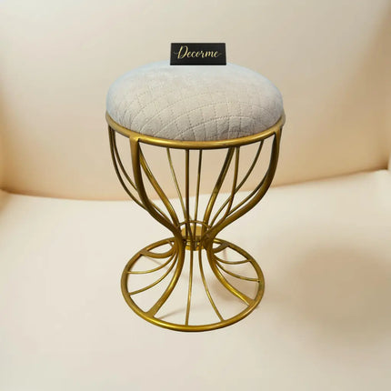 Elegant Curved Iron Stool golden